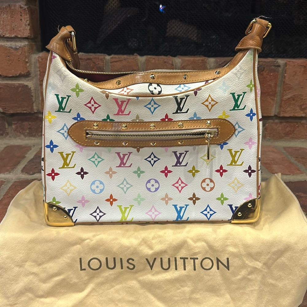 Louis Vuitton white multicolor shoulder bag